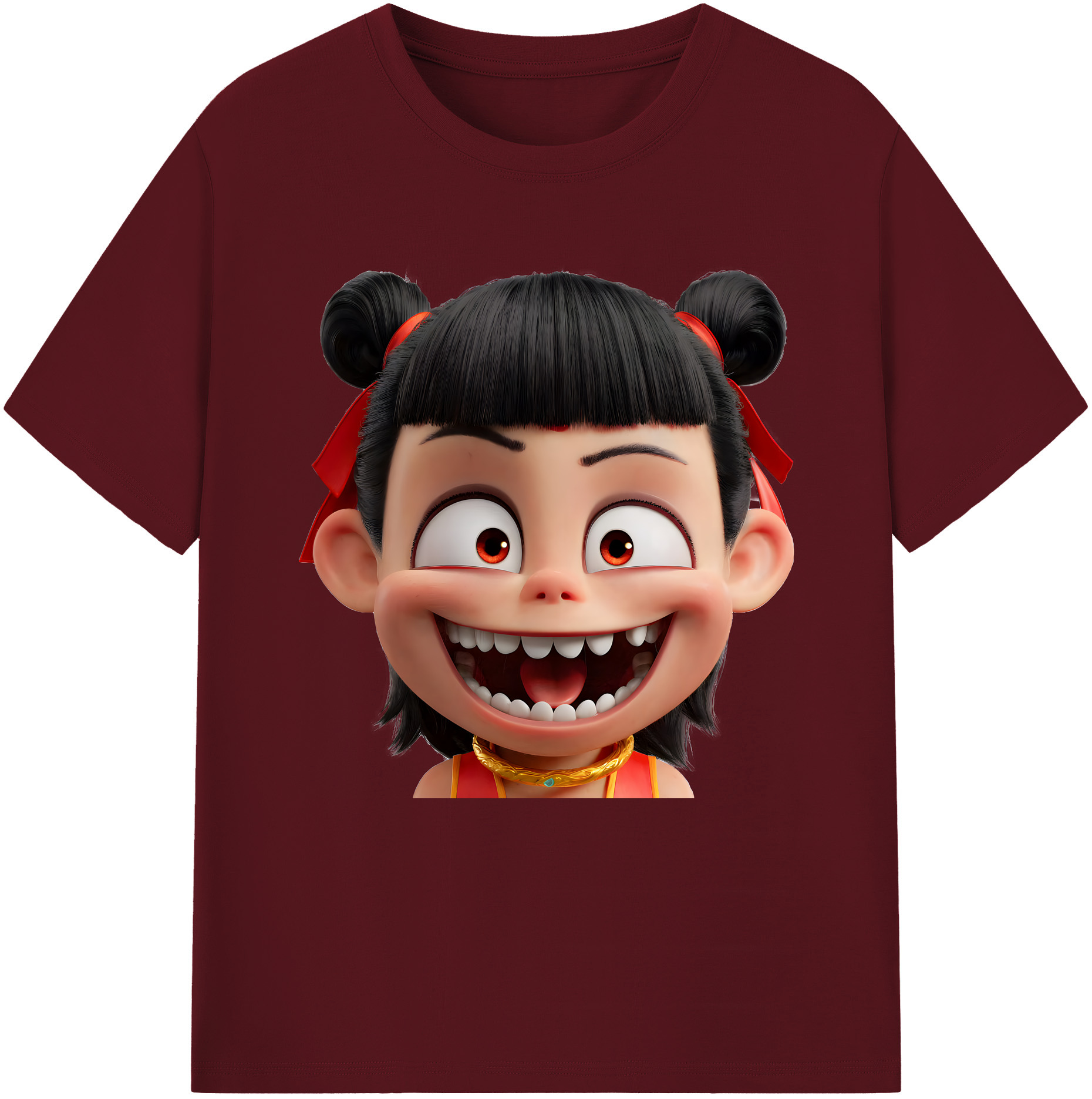 （画像用） Ne Zha 2 ナタ 魔童の大暴れ 綿100％半袖Tシャツ（フロントプリント）